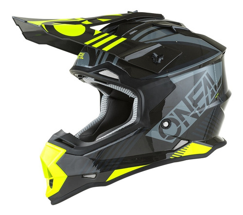 Casco Cross Oneal 2 Series Rl 2.0 Rush Gray Neon Yellow Tmr