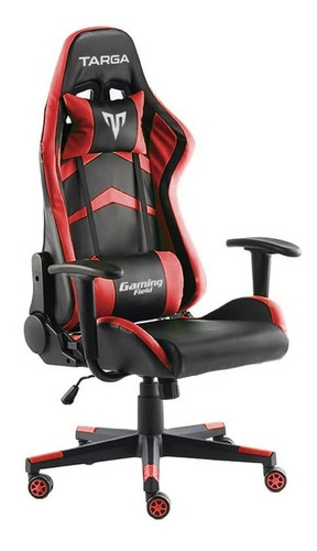 Cadeira de jogos Targa Hero Pro Red Pc 180º em couro sintético 160kg