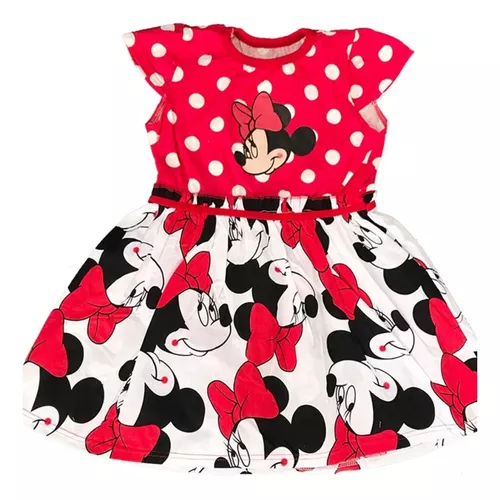 Vestido De Minnie Mouse, Manga Sisa, Verano