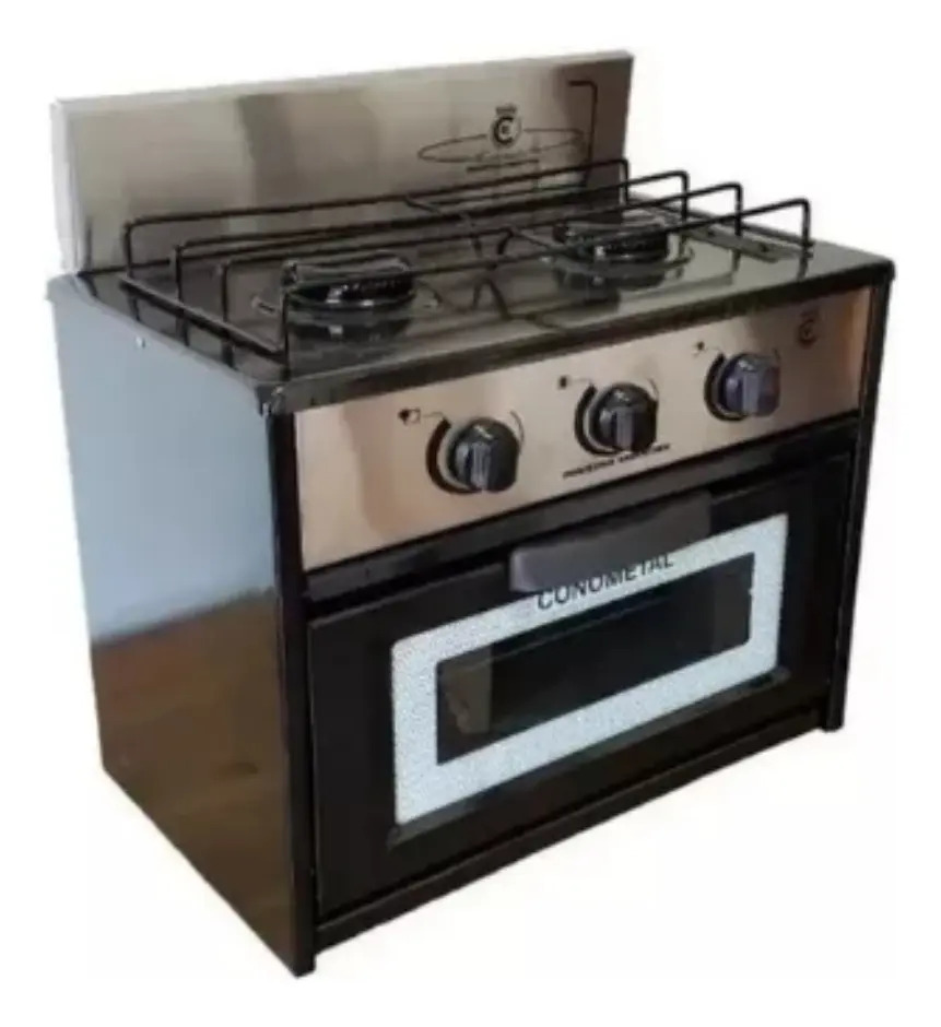 Anafe Cocina 2 Dos Hornallas Horno Gas Envasado Y Natural Color Negro Gas Envasado