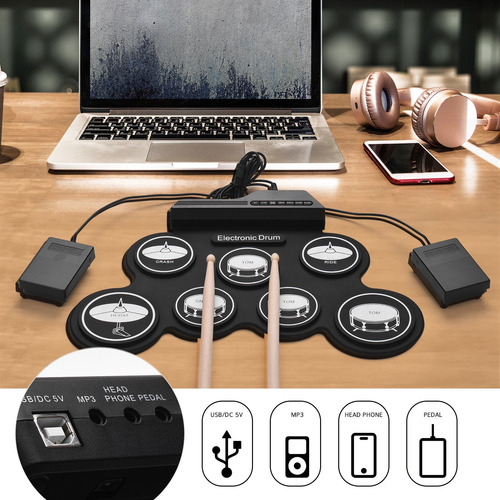 Tamaño Compacto Usb Roll--up Batería De Silicona Digital E