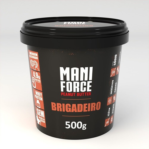 Imagem 1 de 3 de Maniforce Pasta De Amendoim Brigadeiro 500g C/ Whey Protein