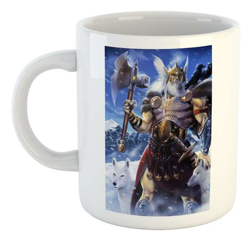 Taza Ceramica Odin Dios Nordico Mitologia Vikingo God M5