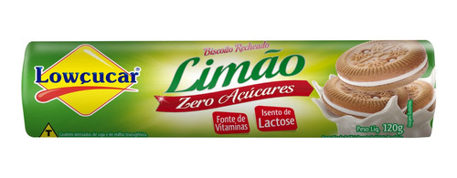 Biscoito Recheado Limão Diet Zero Lactose Lowçucar 120g