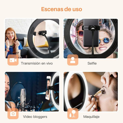 Luz De Anillo Led 26cm 3 Colores Wireless Control Remoto