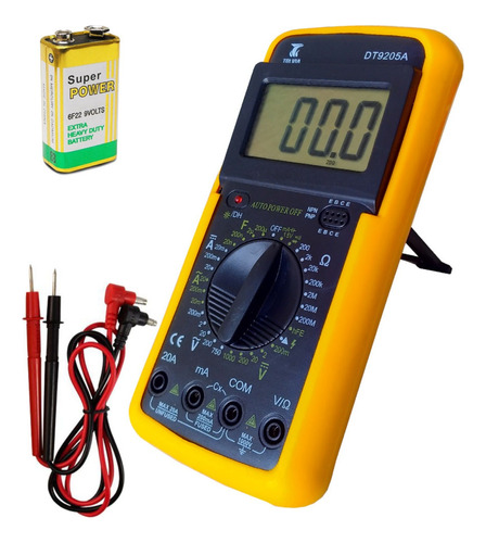 Multímetro Digital Profissional Bateria Capacimetro Dt9205a