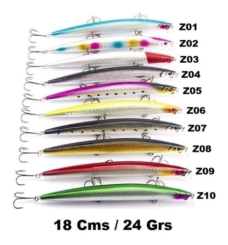 Señuelos Minnow De Pesca Rapala 18 Cms / 24 Grs.