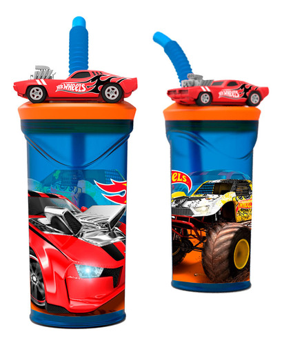 Vaso 360ml figura 3d Hot wheels