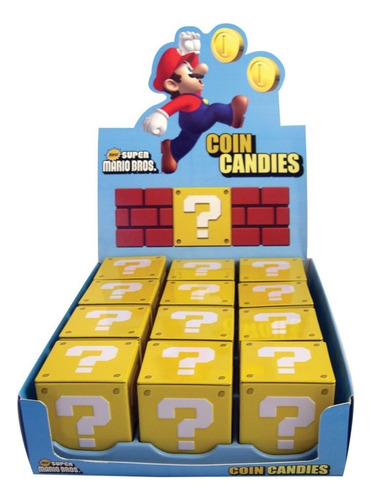 Dulces Importados - Caja Con Monedas Super Mario - 12 Pzas