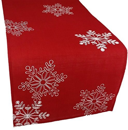 Xia Home Fashions Snowy Noel Bordado Christmas Table Runner 