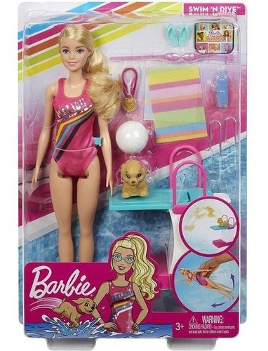 Muñeca Barbie Nadadora Con Accesorios - Espacio Regalos