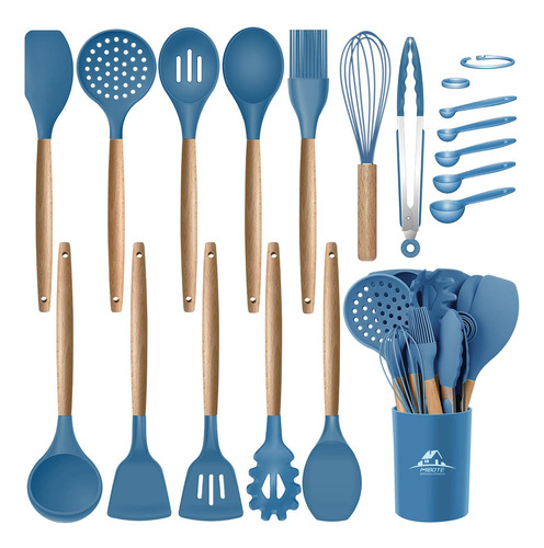 Juego De 17 Utensilios De Cocina De Silicona Mibote Con Orif