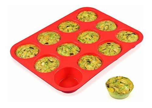 12 Copas De Silicona Muffin Pan - Antiadherente Libre De Bpa