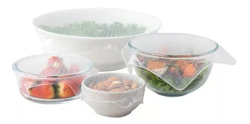 Tapas De Silicona Reutilizables Ajustables Bowl De Cocina X4