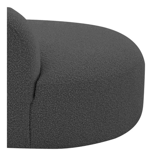 Divã Recamier Orgânico Tokyo 160cm Lado Direito Linho Cor Cinza-escuro