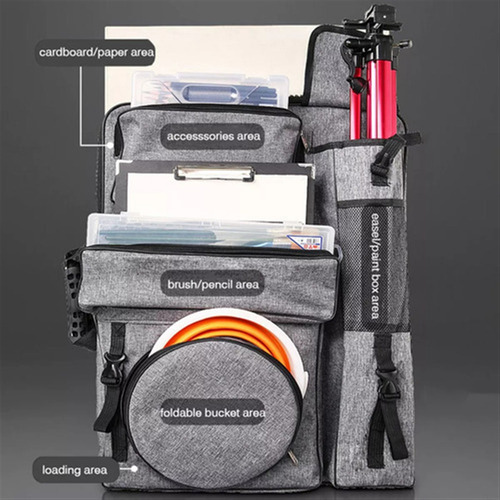 Cartera De Artista De Lienzo Sketch Superpuesto Mochila De
