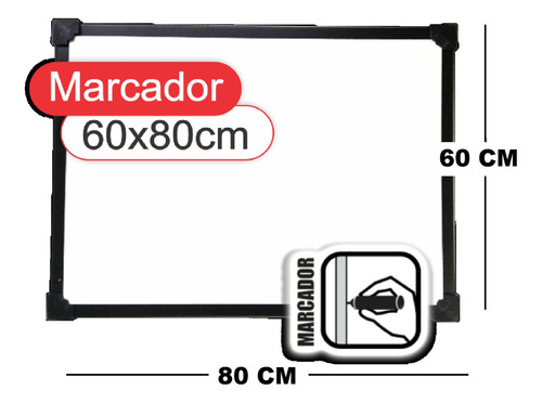 Imagen 3 de 4 de Pizarra Blanca Magnetica 60x80 Cm 060080/10 Playking