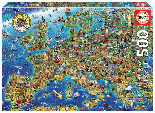 Rompecabezas Mapa De Europa 500 Piezas, Educa Puzzle