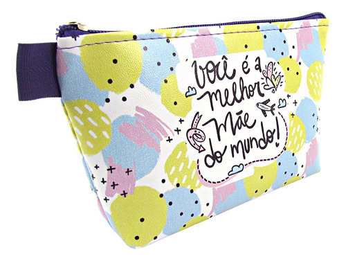 Necessaire Feminina Trapézio Pequena Dia Das Mães Colorido