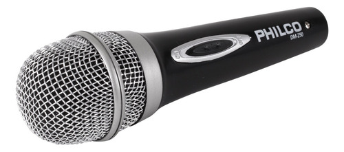 Micrófono Unidireccional Dm250 Metalizado, Philco Color Negro