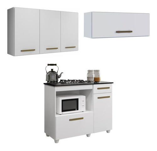 Conjunto Balcão Para Cooktop 5 Bocas 2 Portas 1 Eh