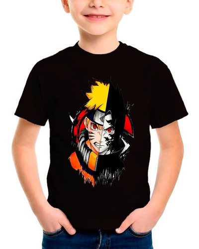 Polera Estampada 100% Algodón Niño Naruto Exclusivo Numero1