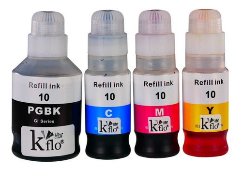 4 Botellas Tinta Compatible Gi10 Para G5011 G6011 G7010 