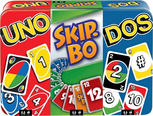 Juego De Mesa Uno Dos Skip-bo Con Caja De Almacenamiento