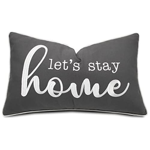 Funda De Cojín Decorativa Mensaje  Let's Stay Home  Bo...