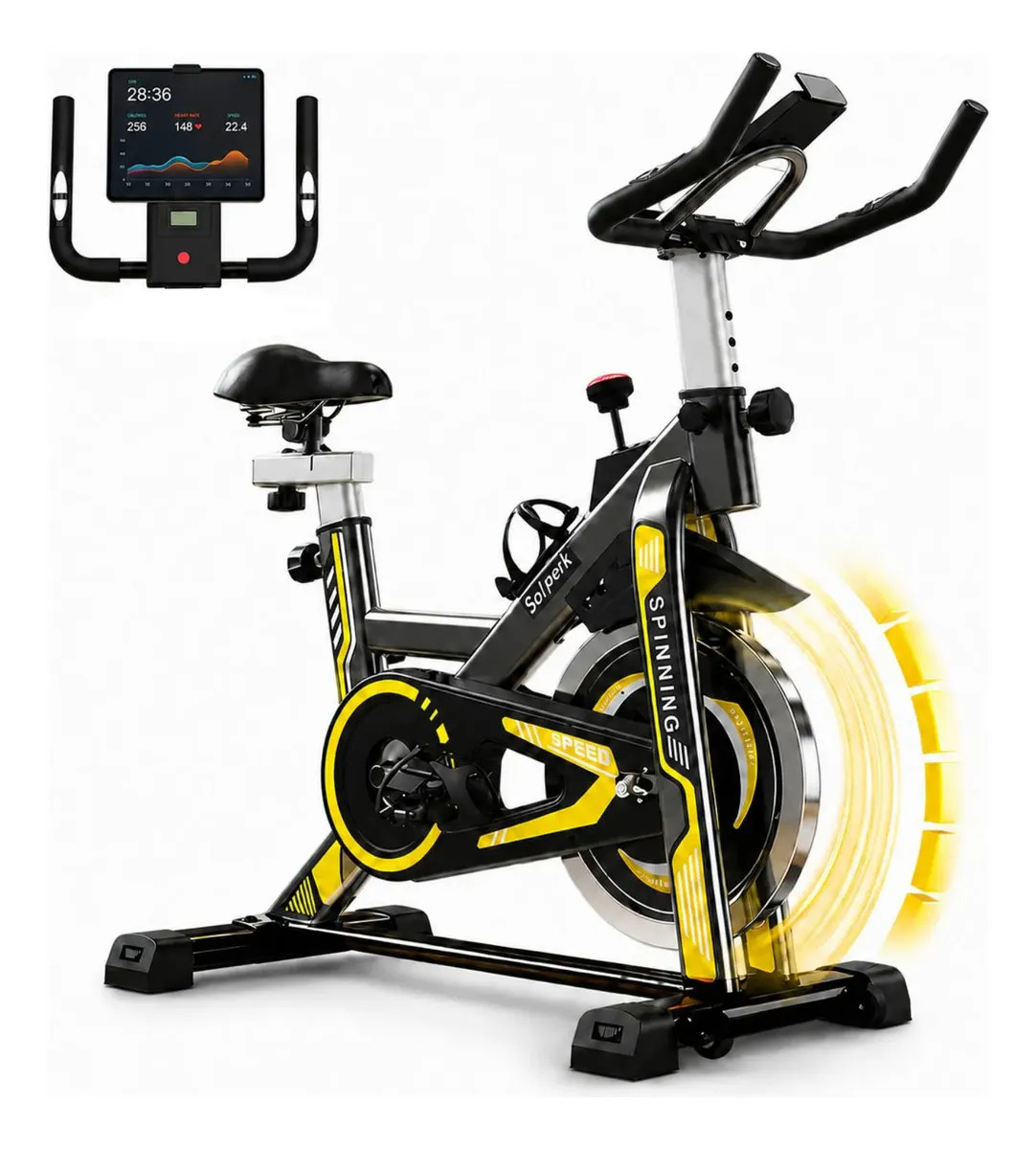 Bicicleta Spinning Romantic Crown Preto Roda Inércia 10kg