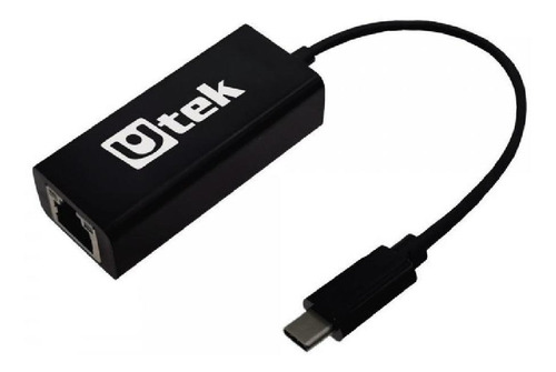 Adaptador Utek Usb Tipo C A Red Ethernet Rj45 Color Negro