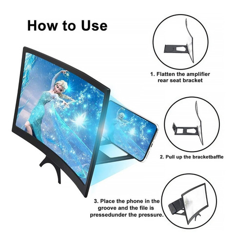 Imagen 4 de 10 de Pantalla Hd Amplificadora Para Teléfono Con 12 Pulgadas