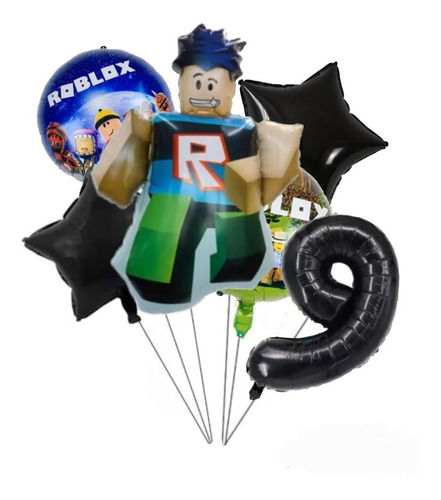 Set 6 Globos Roblox Con Número 9