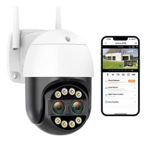 Camara Seguridad Exterior 4mp Doble Lente Zoom 8x Ovnif Wifi Color Blanco