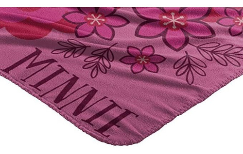 Disney Minnie Mouse Cobertor Manta Flor Rosa 1.1x1.5m
