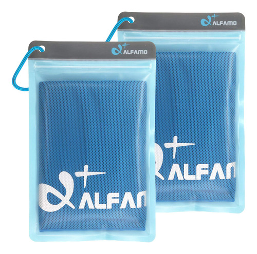 Alfamo Cool Towels, Paquete De 2 (azul, L), Toalla De Hielo,