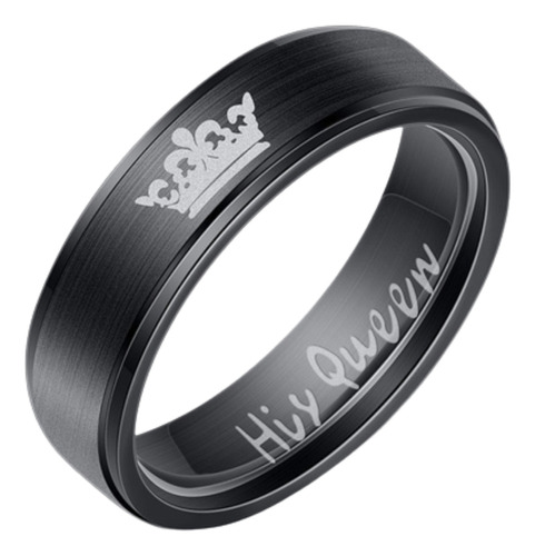 Anillo Compromiso Dama Queen Negro Varias Tallas Mpb-338