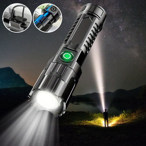 Linterna De Luz Fuerte Recargable Usb Portátil En U 4008
