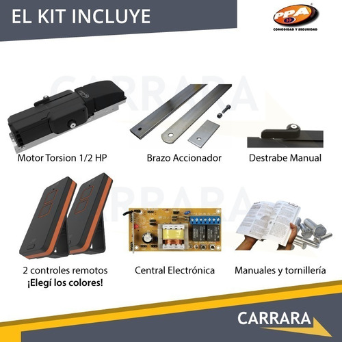 Imagen 3 de 9 de Kit Motor Ppa Torsion Portón Levadizo Automático Control