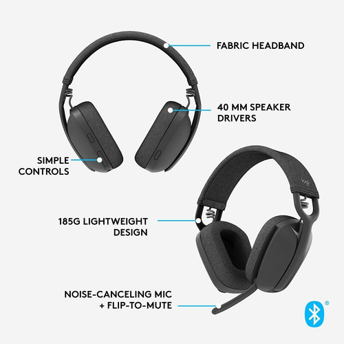 Imagen 2 de 6 de Diadema Bluetooth Logitech Vibe 100 Con Microfono Original