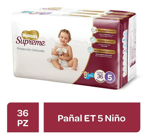 Pañal Huggies Supreme Niño Etapa 5 36pza