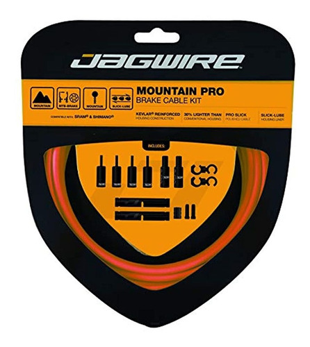 Jagwire Pro Cable De Freno Kit Montaña Sramshimano Naranja