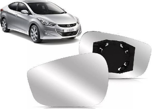 Lente Retrovisor C/base  Elantra 2011 A 2014 Hb20 Direito