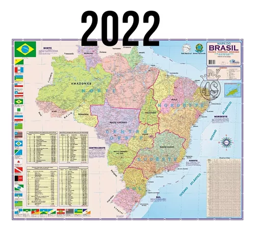 Mapa Brasil Politico Regional Rodoviário 120 X 90cm Gigante | For Sales  Brinquedos & Presentes - 4SALE$