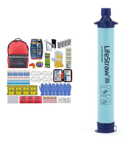 Ready America Kit Emergencia Deluxe 72 Hora Filtro Agua Para