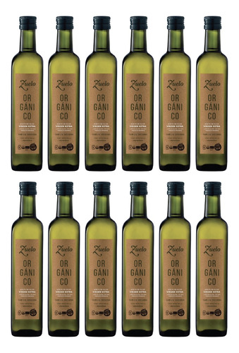 Aceite Oliva Zuelo Extra Virgen Organico Zuccardi 500 Ml X12