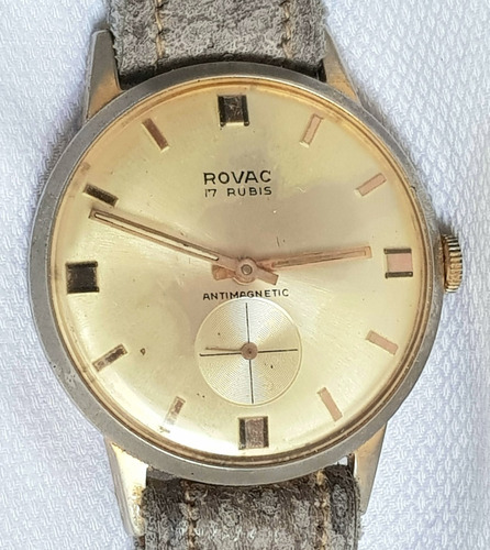 Antiguo Reloj Rovac Pulsera Cuerda 17 Rubis Funciona B30