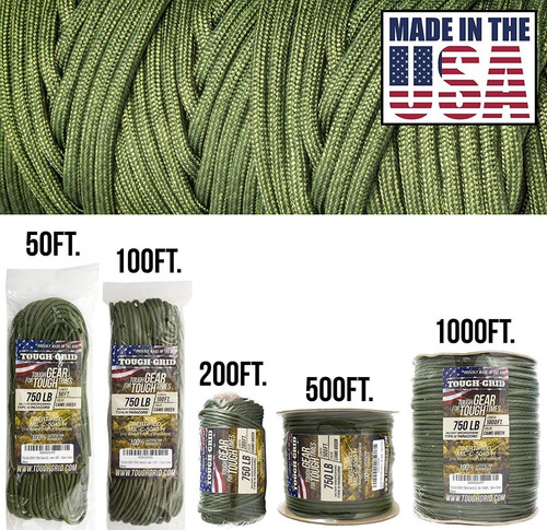 Imagen 9 de 10 de Cuerda Paracaidas Paracord Nylon 305mts. 750lb Grado Militar
