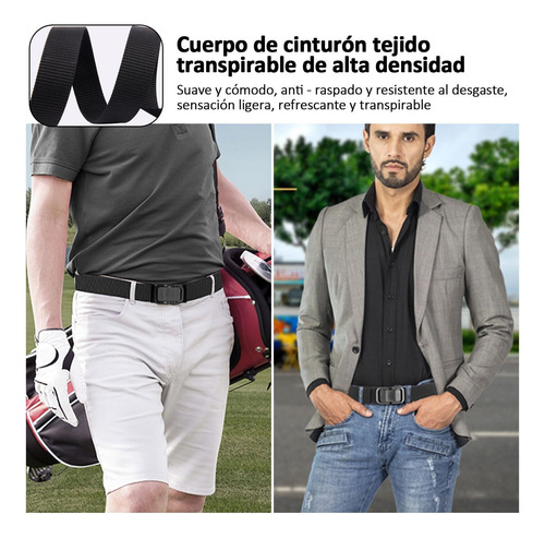 2 Pcs Cinturón Trinquete Reversible Cinturon Casual Hombre