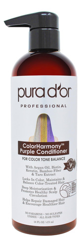 Pura D'or Colorharmony - Acondicionador Morado (16 Onzas) Pa